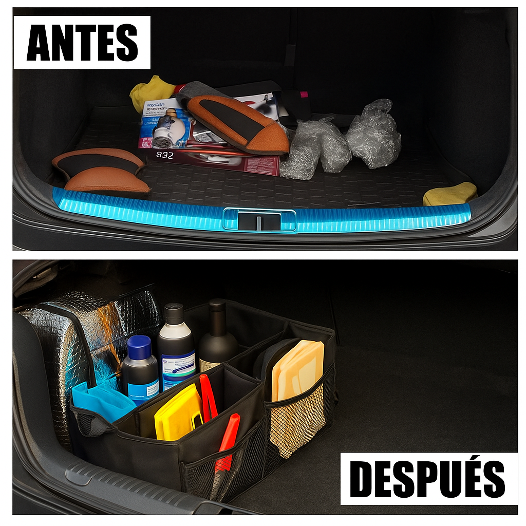 ORGANIZADOR DE AUTO PLEGABLE + PERFUME DE LARGA DURACION
