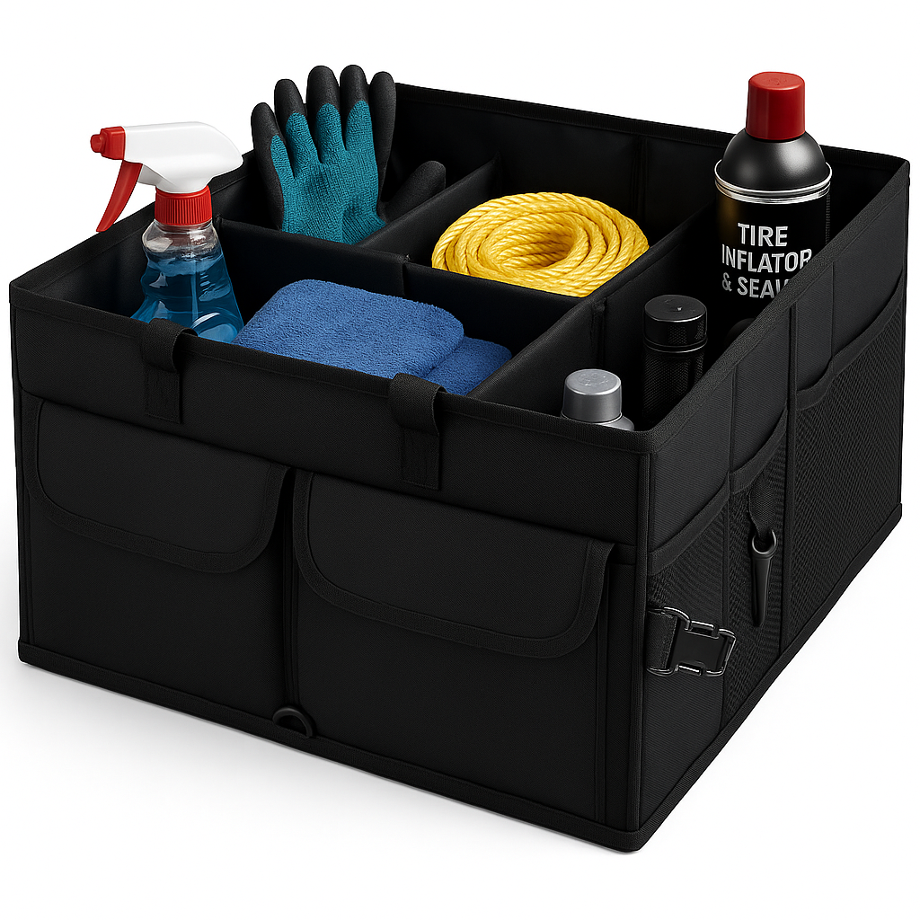ORGANIZADOR DE AUTO PLEGABLE + PERFUME DE LARGA DURACION