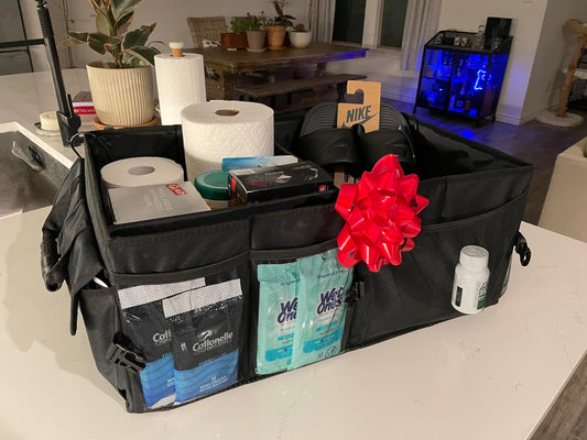 ORGANIZADOR DE AUTO PLEGABLE + PERFUME DE LARGA DURACION