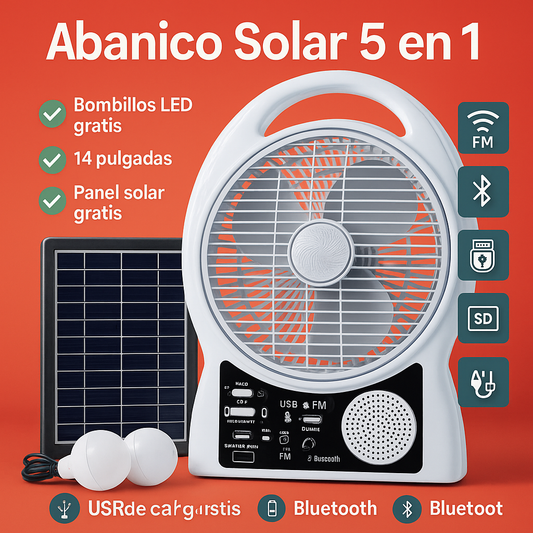 ABANICO RECARGABLE 5 EN 1