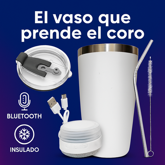 Vaso Térmico Con Bocina Bluetooth